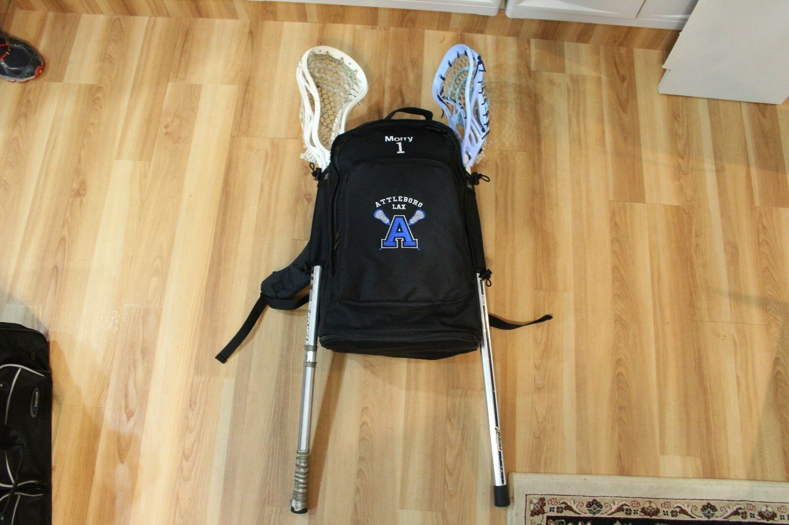 DELUXE LACROSSE BACKPACK GEAR BAG PERSONALIZED FREE holds 2 sticks 